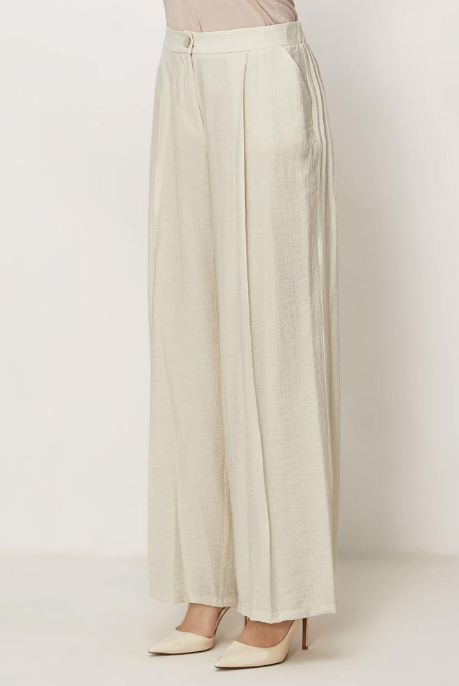 Hijab-Kleidung BEIGE HOSE MIT WEITEM BEIN 70961 - ALVİNA