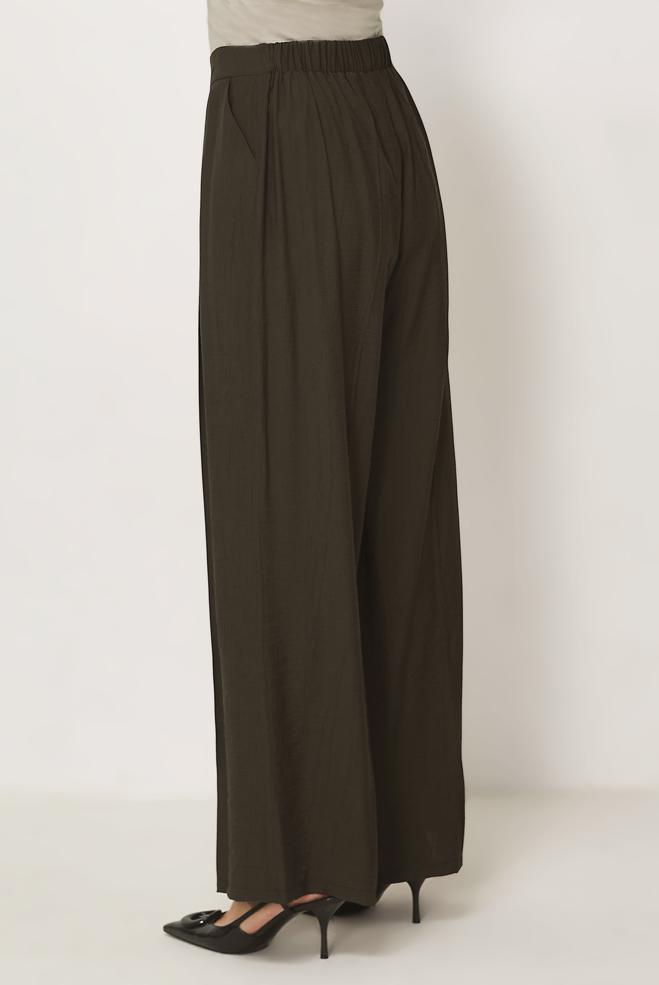 Hijab-Kleidung BRAUN HOSE MIT WEITEM BEIN 70961 - ALVİNA