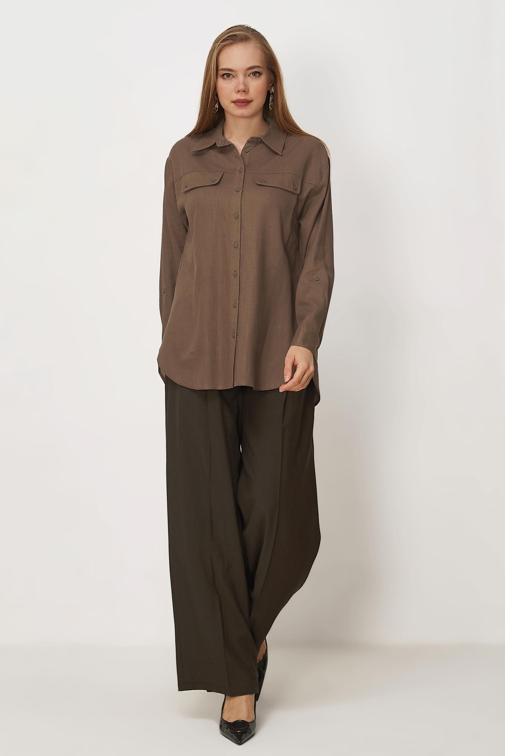 Hijab-Kleidung BRAUN HOSE MIT WEITEM BEIN 70961