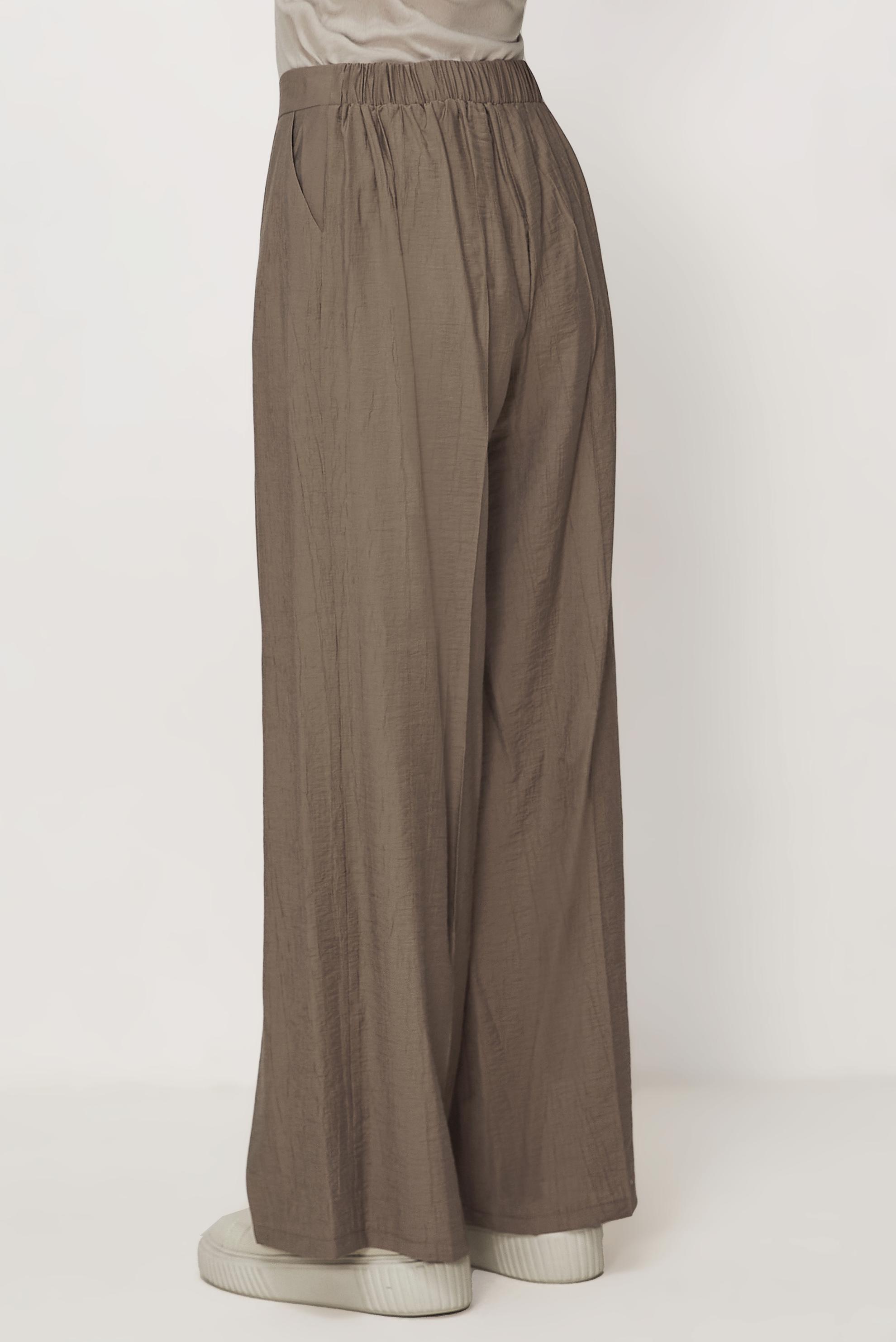 Tesettür giyim VİZON GENİŞ PAÇA PANTOLON 70961