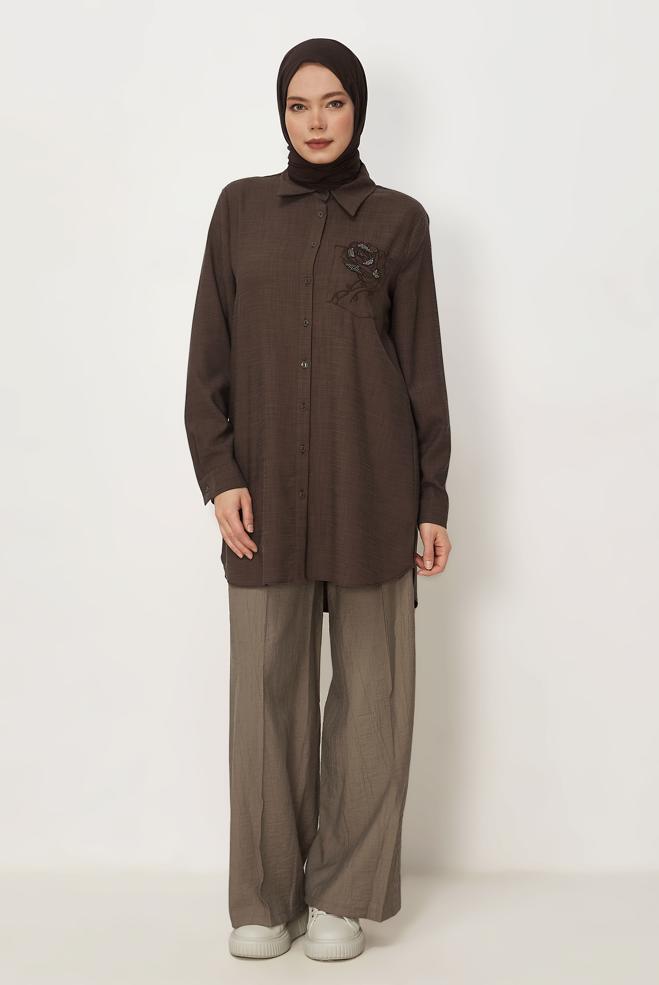 Hijab-Kleidung NERZ HOSE MIT WEITEM BEIN 70961 - ALVİNA