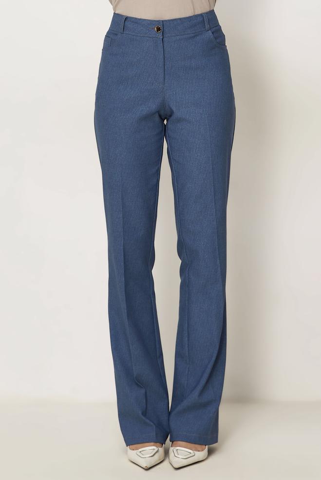 Hijab-Kleidung BLAU HOSE IM DENIM-LOOK 70963 - ALVİNA