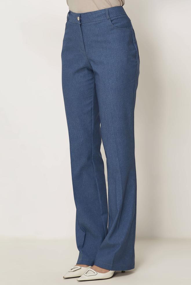 Hijab-Kleidung BLAU HOSE IM DENIM-LOOK 70963 - ALVİNA