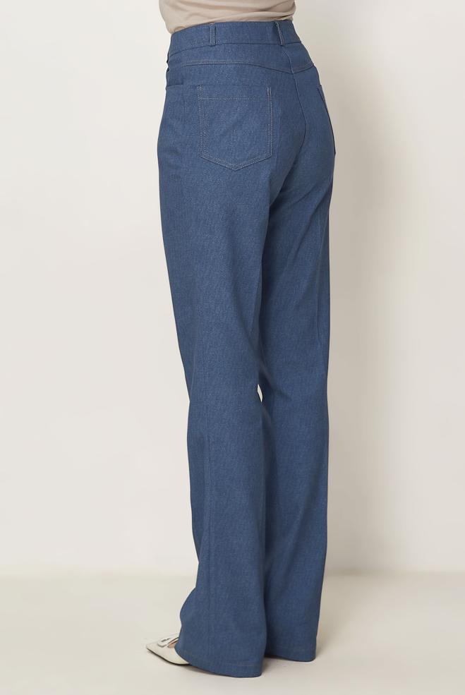 Hijab-Kleidung BLAU HOSE IM DENIM-LOOK 70963 - ALVİNA