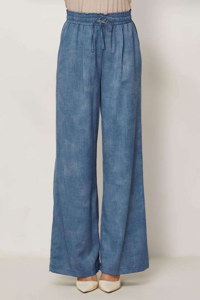 Hijab-Kleidung BLAU HOSE IM DENIM-LOOK 70966 - ALVİNA