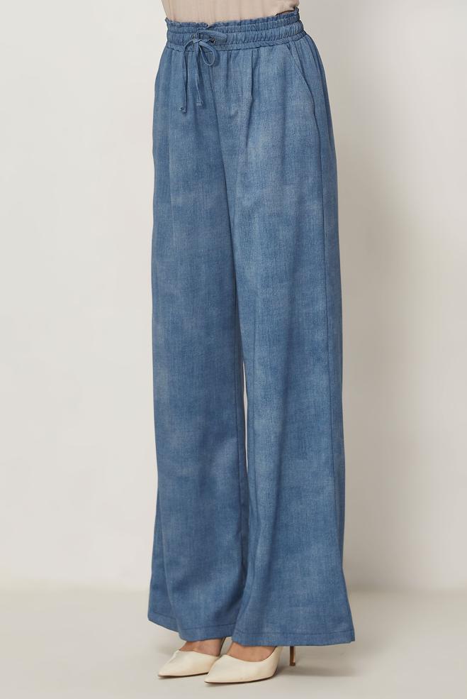 Hijab-Kleidung BLAU HOSE IM DENIM-LOOK 70966 - ALVİNA