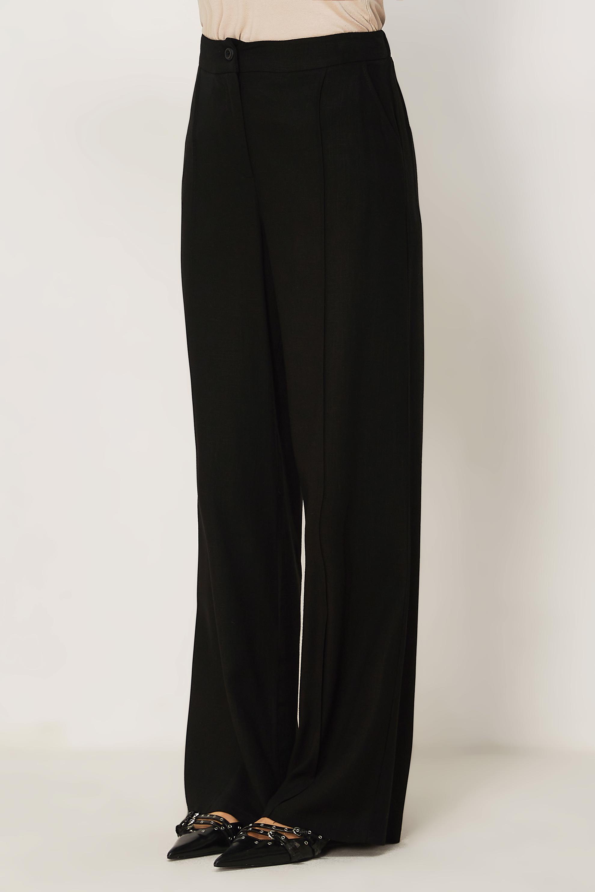 Vêtements hijab NOIR PANTALON LARGE EN LIN 70967