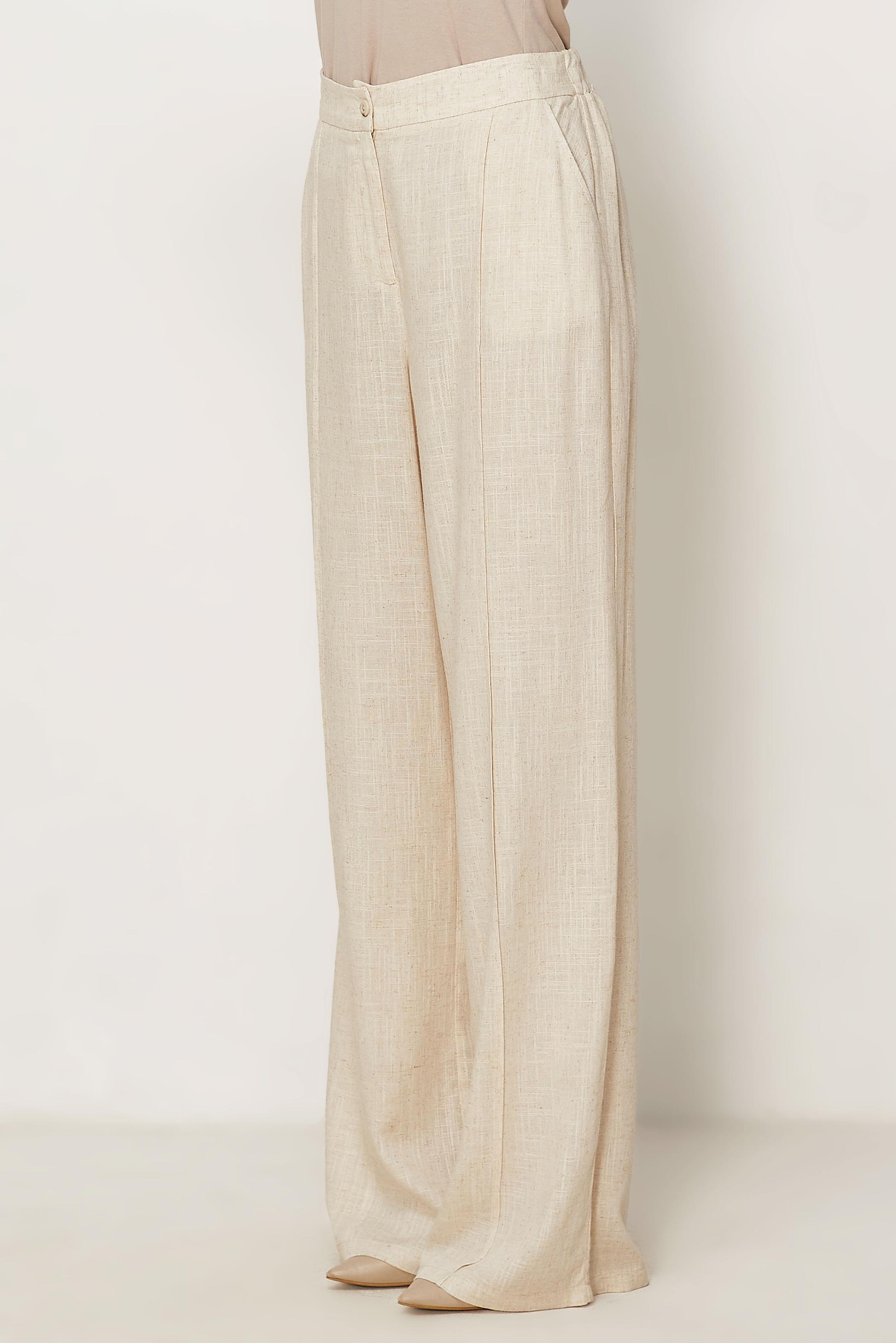 Hijab clothing BEIGE WIDE LEG LINEN PANTS 70967
