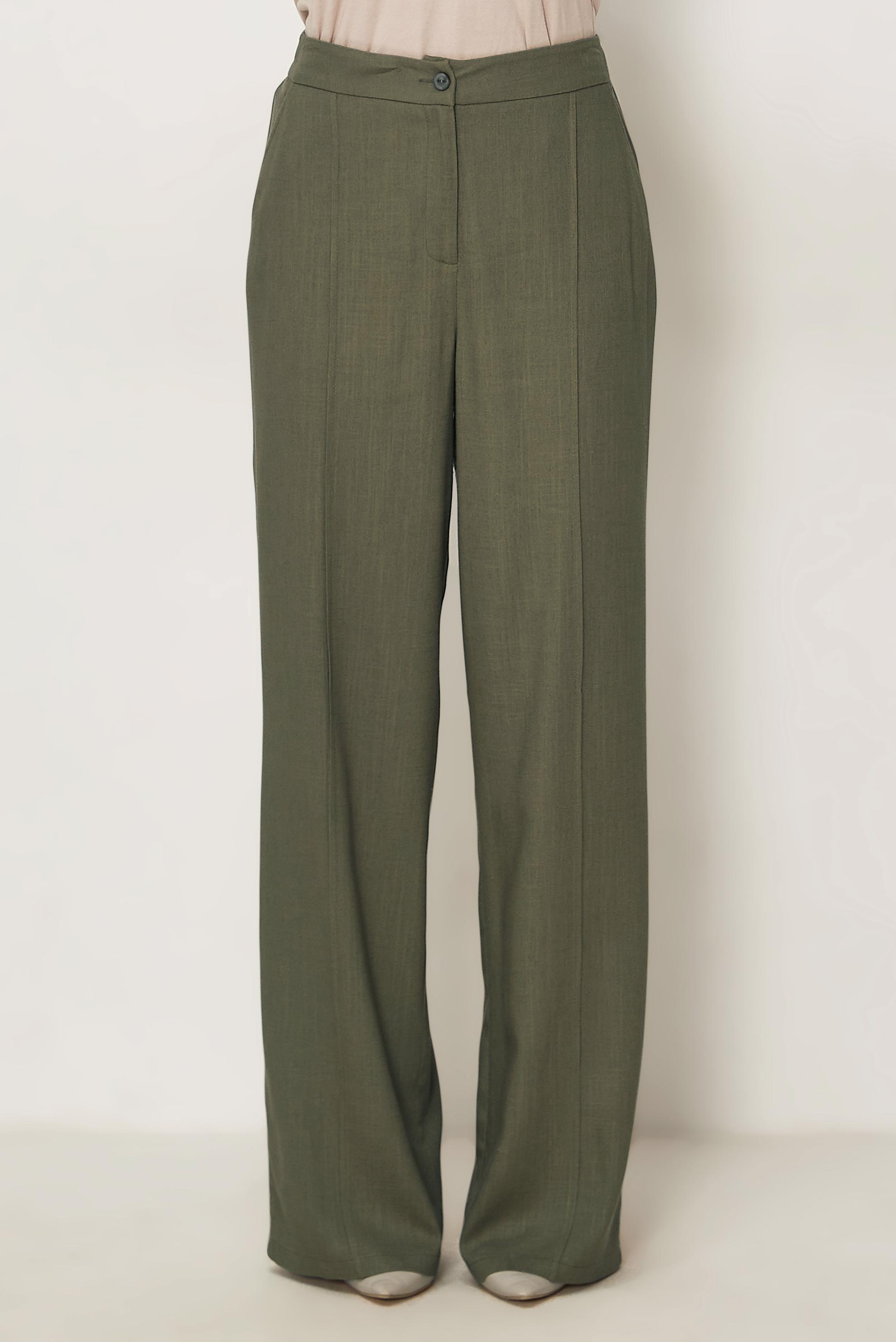 Hijab-Kleidung KHAKI LEINENHOSE MIT WEITEM BEIN 70967