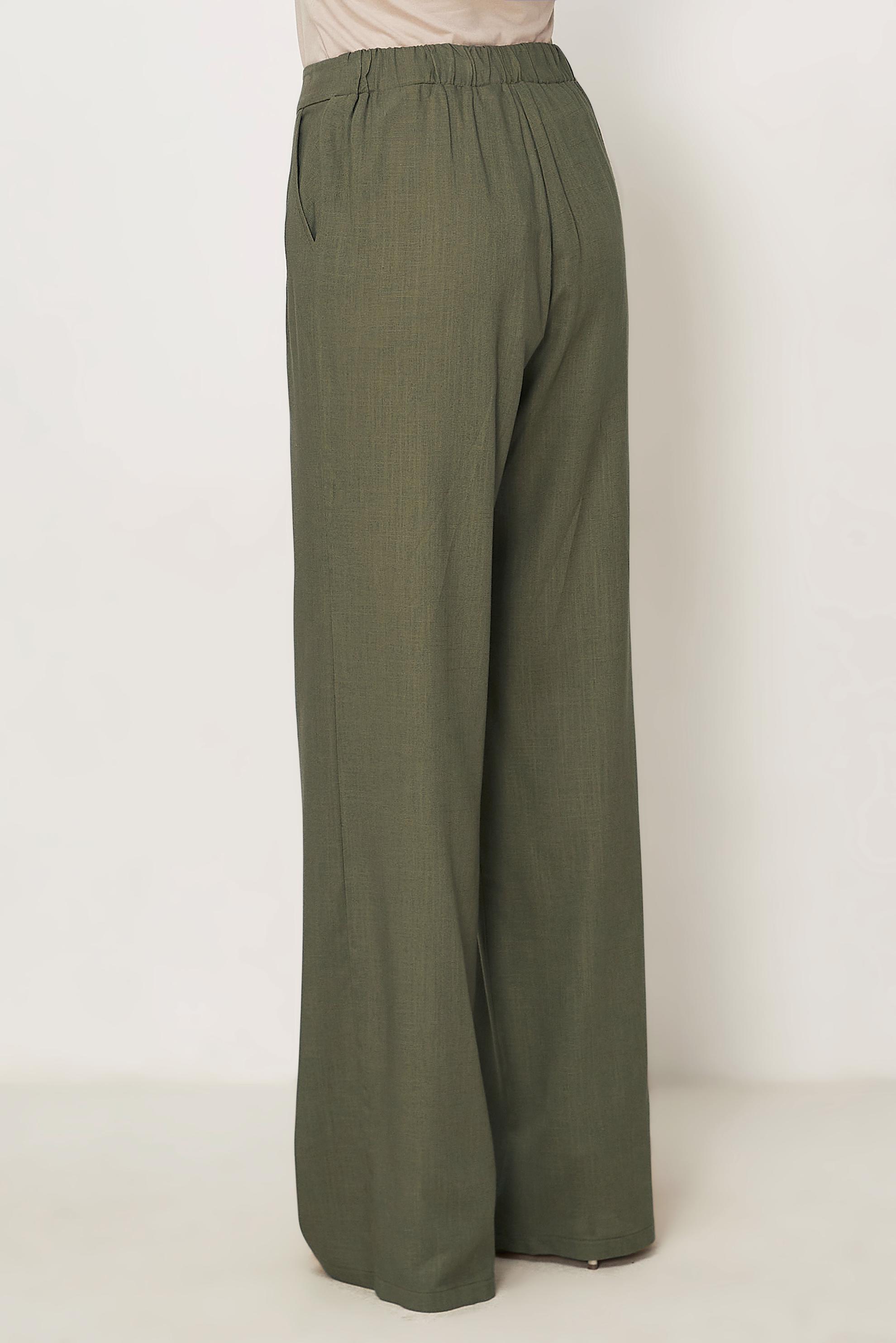 Hijab-Kleidung KHAKI LEINENHOSE MIT WEITEM BEIN 70967