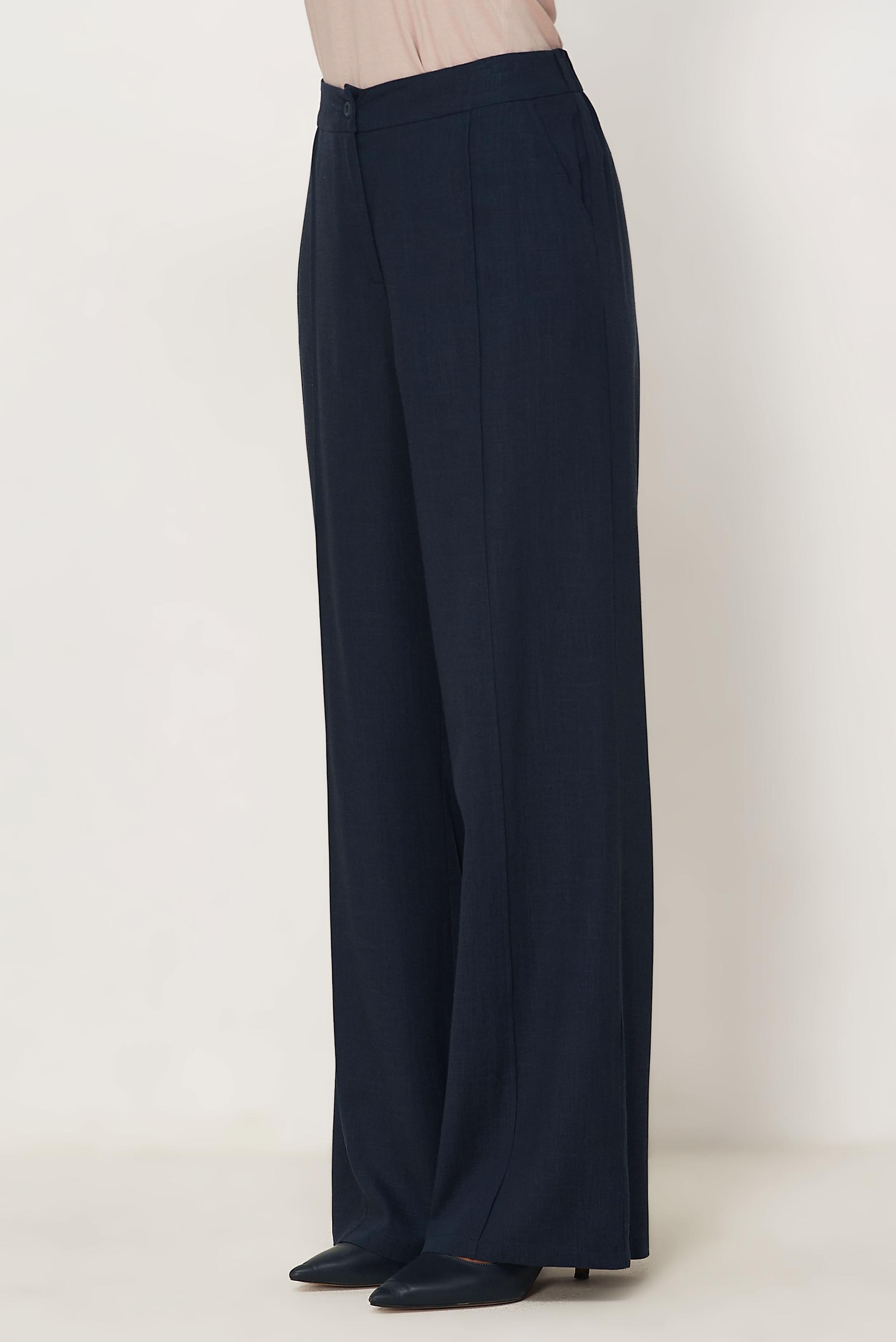 Hijab clothing NAVY BLUE WIDE LEG LINEN PANTS 70967