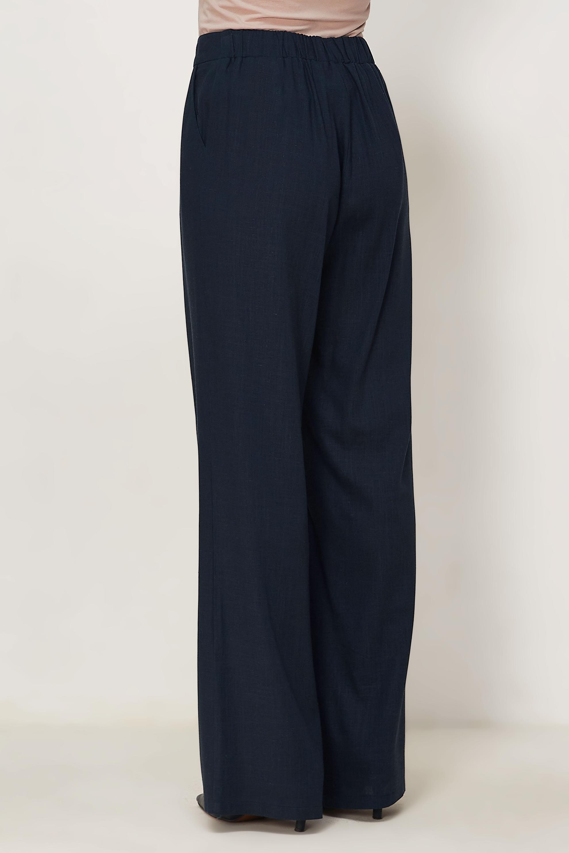 Hijab clothing NAVY BLUE WIDE LEG LINEN PANTS 70967
