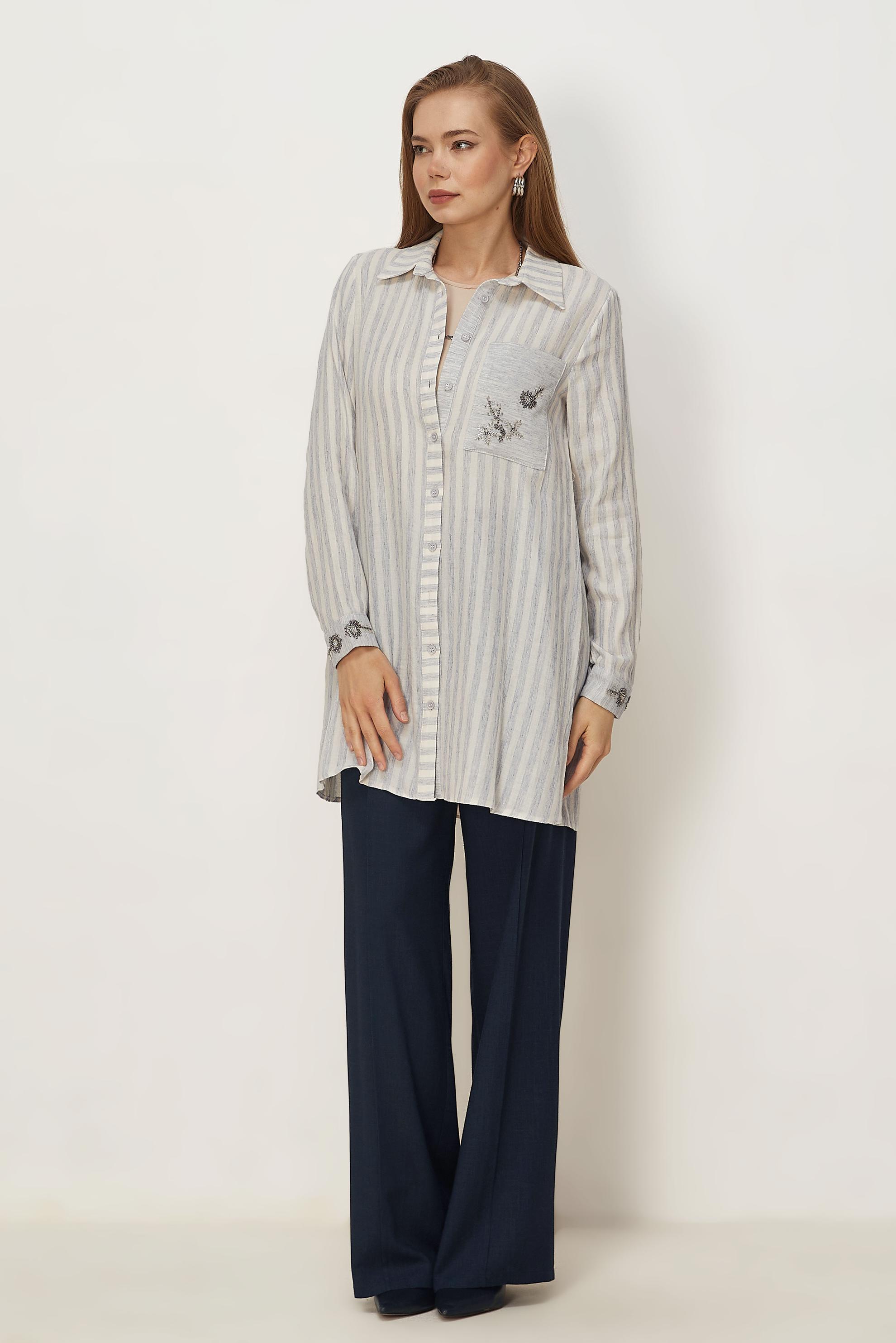 Hijab clothing NAVY BLUE WIDE LEG LINEN PANTS 70967