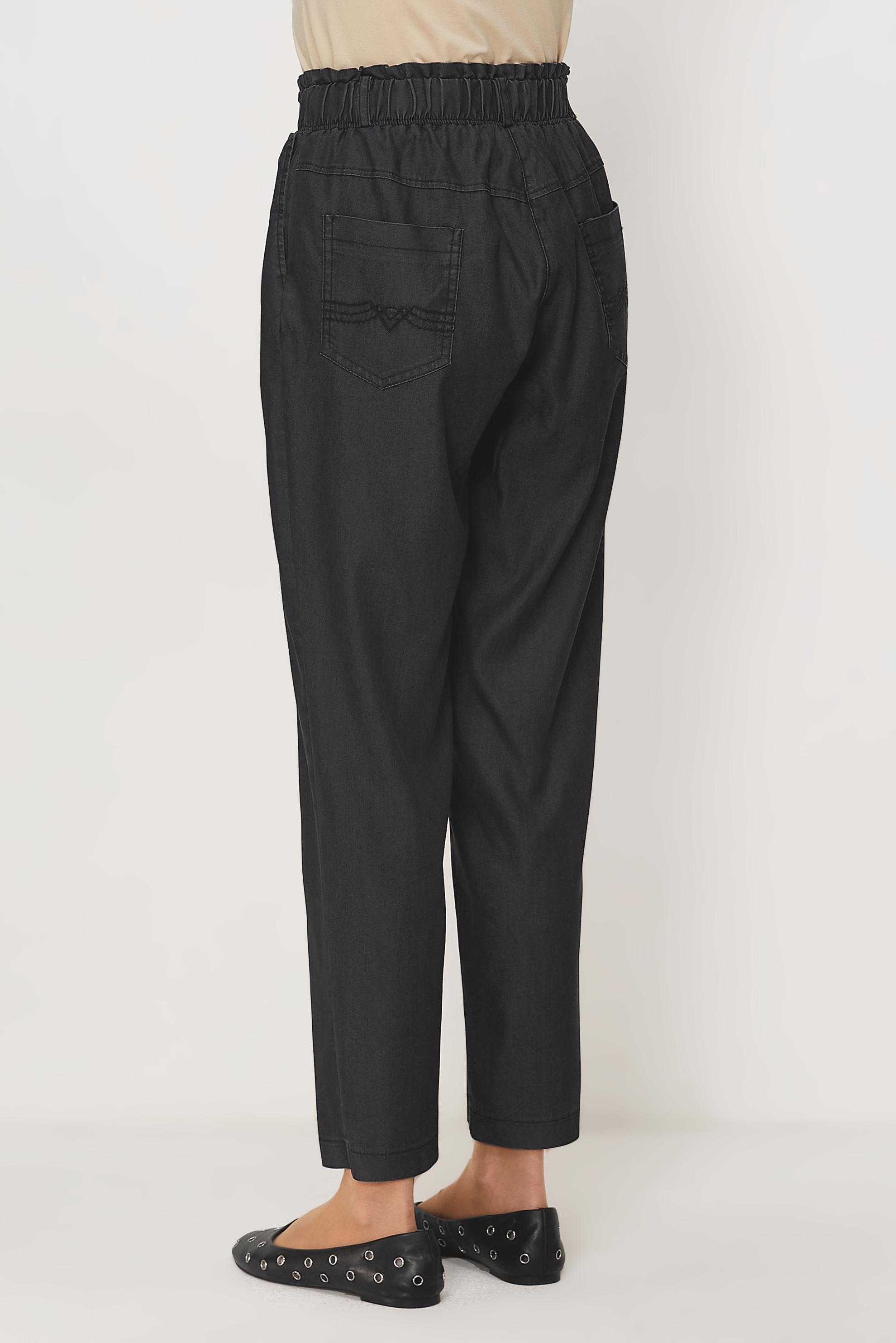Tesettür giyim GRİ BELİ LASTİKLİ DENİM PANTOLON 70968