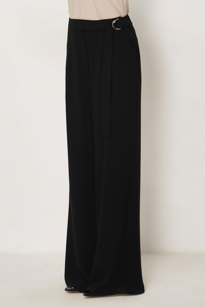Hijab clothing BLACK BELT DETAILED CREPE PANTS 70970 - ALVİNA