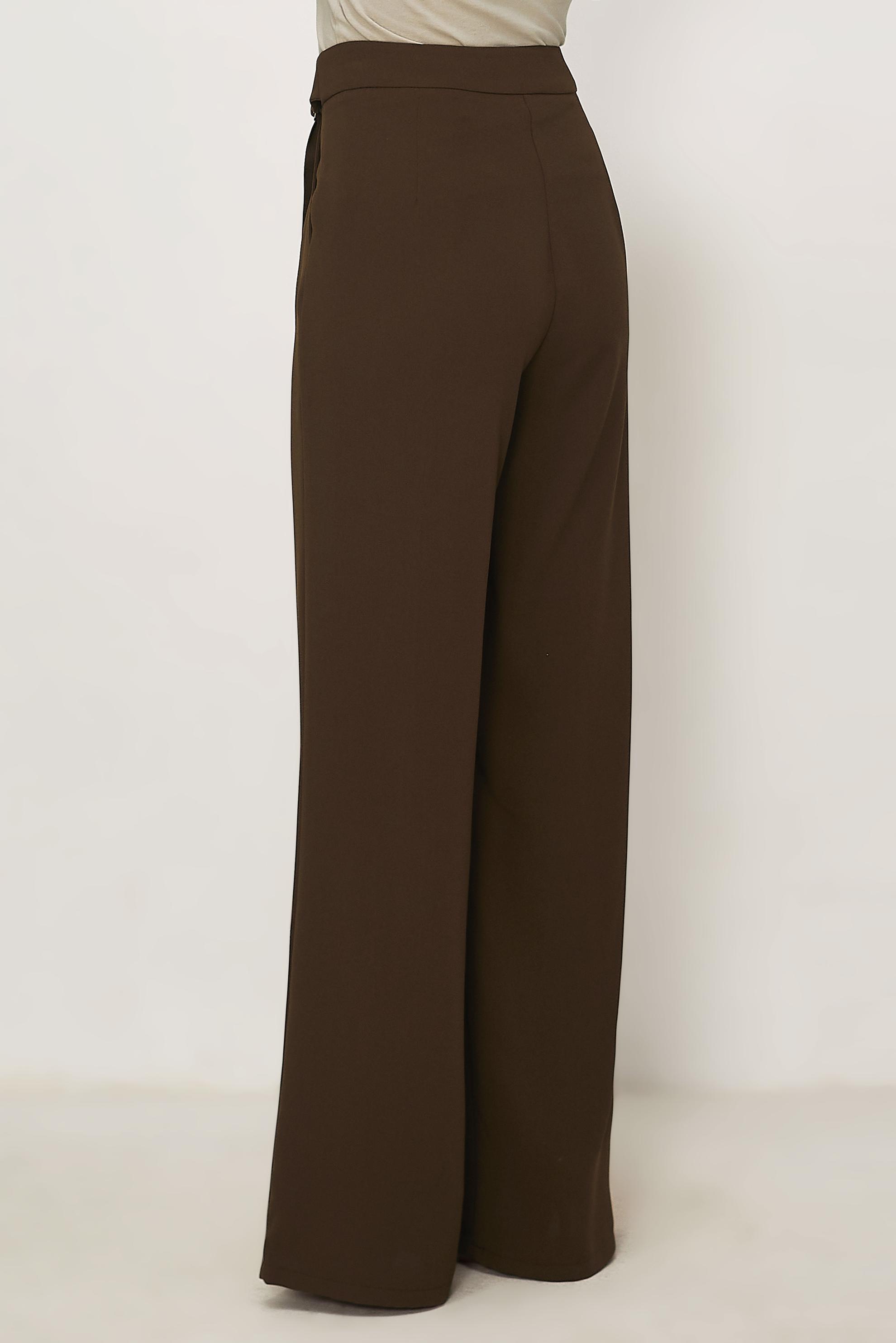 Hijab clothing BROWN BELT DETAILED CREPE PANTS 70970