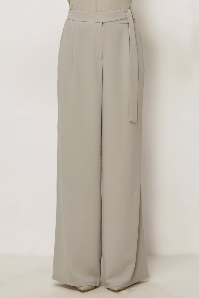 Hijab clothing BEIGE BELT DETAILED CREPE PANTS 70970 - ALVİNA