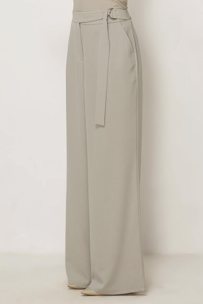 Hijab clothing BEIGE BELT DETAILED CREPE PANTS 70970 - ALVİNA