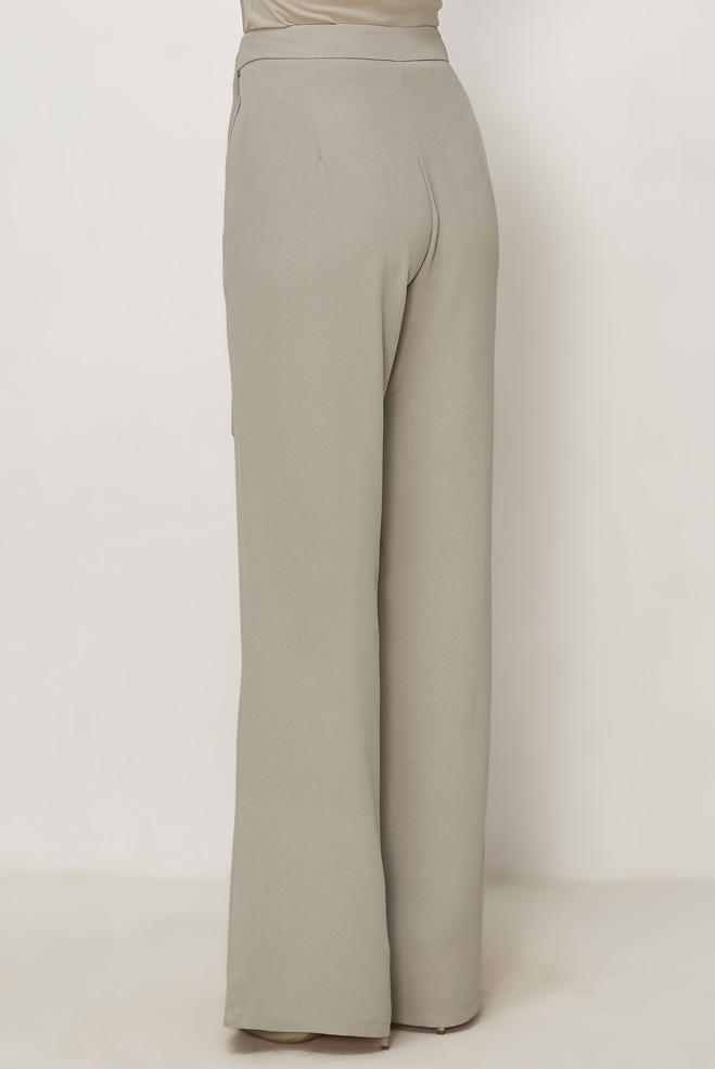 Hijab clothing BEIGE BELT DETAILED CREPE PANTS 70970 - ALVİNA