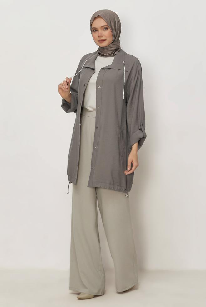 Hijab clothing BEIGE BELT DETAILED CREPE PANTS 70970 - ALVİNA