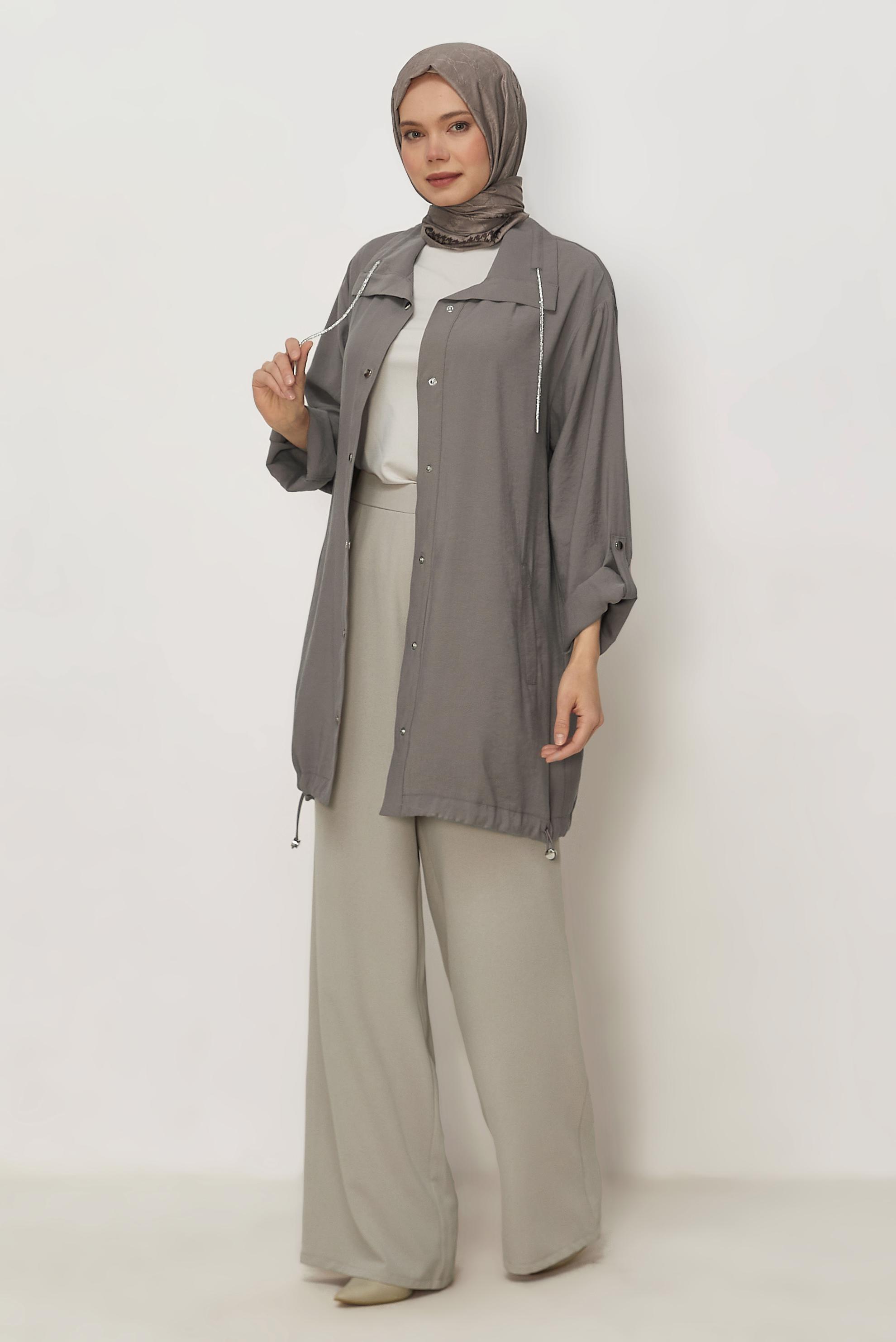 Hijab clothing BEIGE BELT DETAILED CREPE PANTS 70970