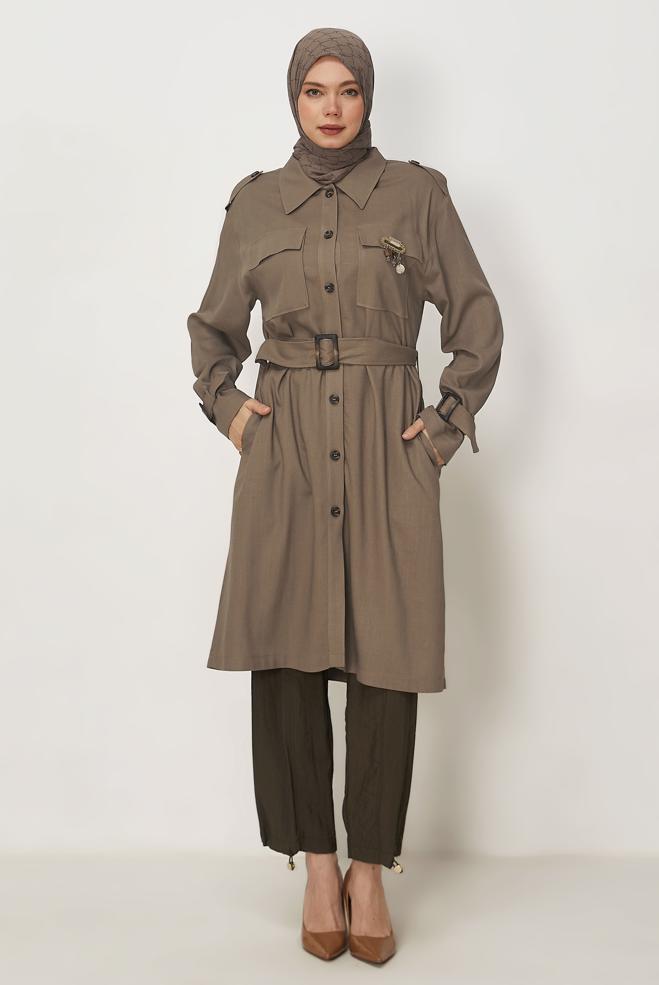 Hijab-Kleidung BRAUN FALLSCHIRMHOSE 70971 - ALVİNA