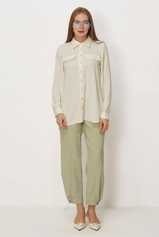 Hijab-Kleidung SAND FALLSCHIRMHOSE 70971 - ALVİNA