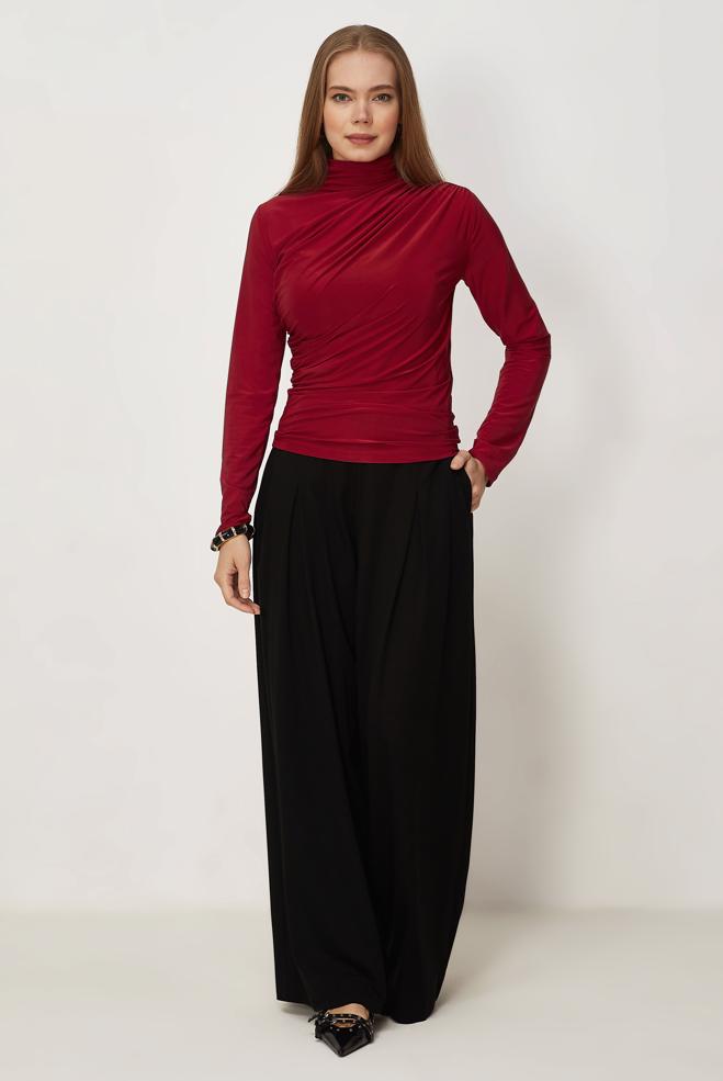 Hijab-Kleidung SCHWARZ BUNDFALTENHOSE 70972 - ALVİNA