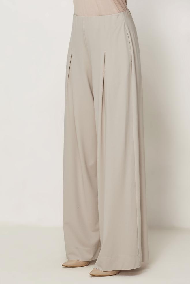 Hijab-Kleidung BEIGE BUNDFALTENHOSE 70972 - ALVİNA