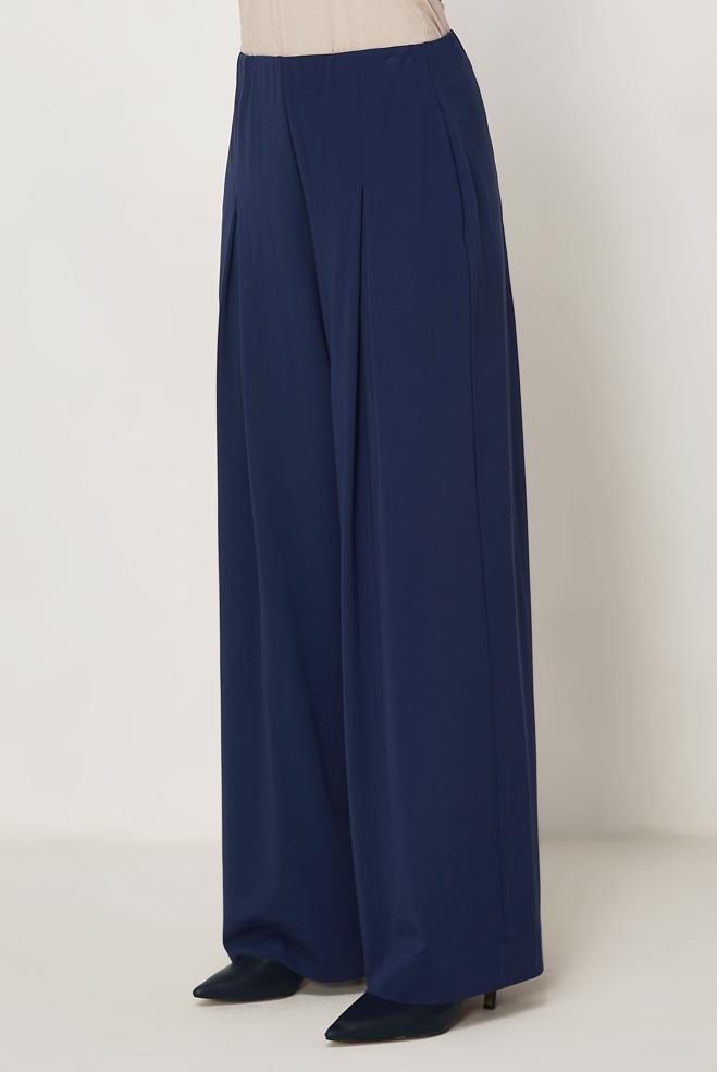 Hijab-Kleidung NAVY BLAU BUNDFALTENHOSE 70972 - ALVİNA