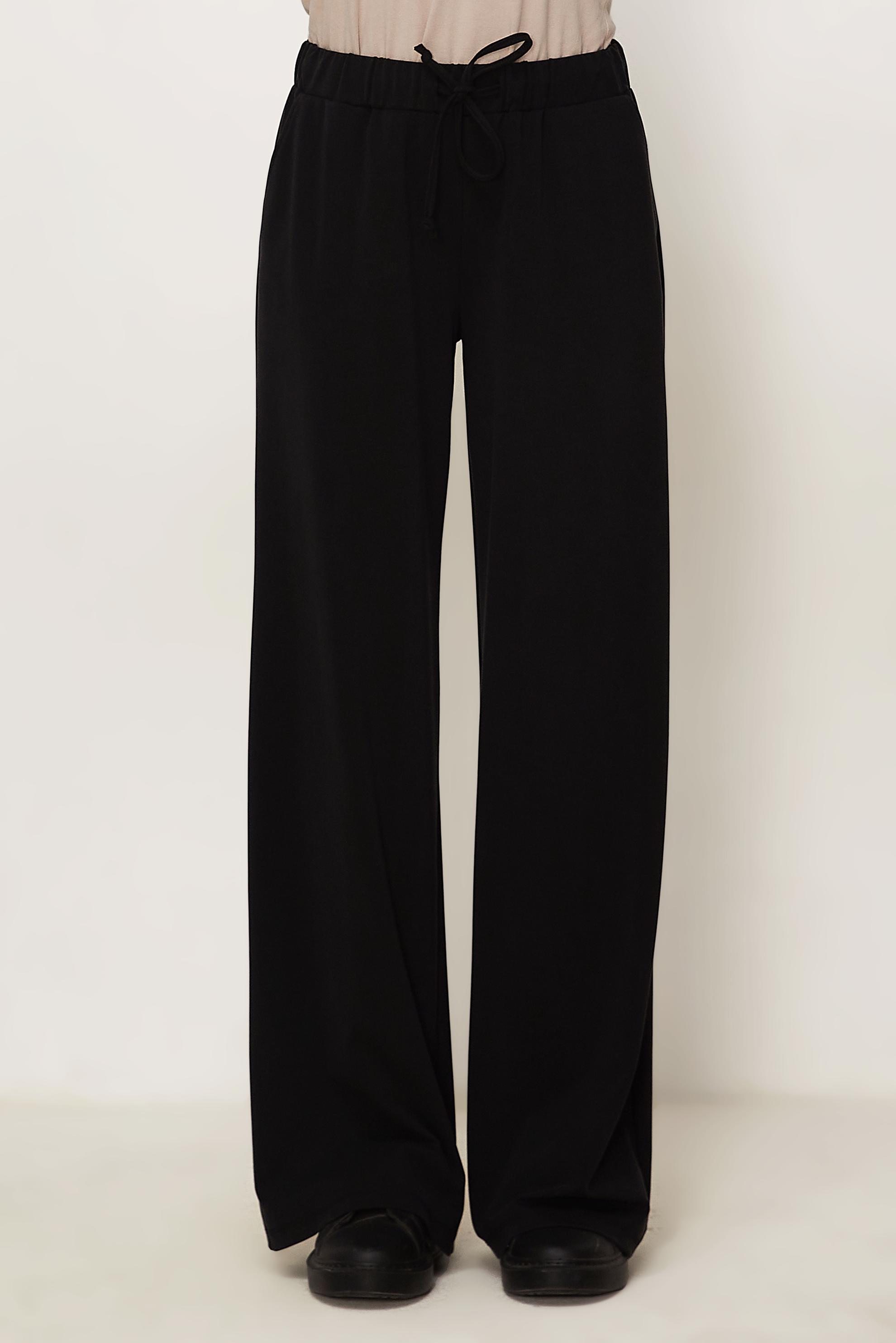 Tesettür giyim SİYAH MODAL GENİŞ PAÇA PANTOLON 70973