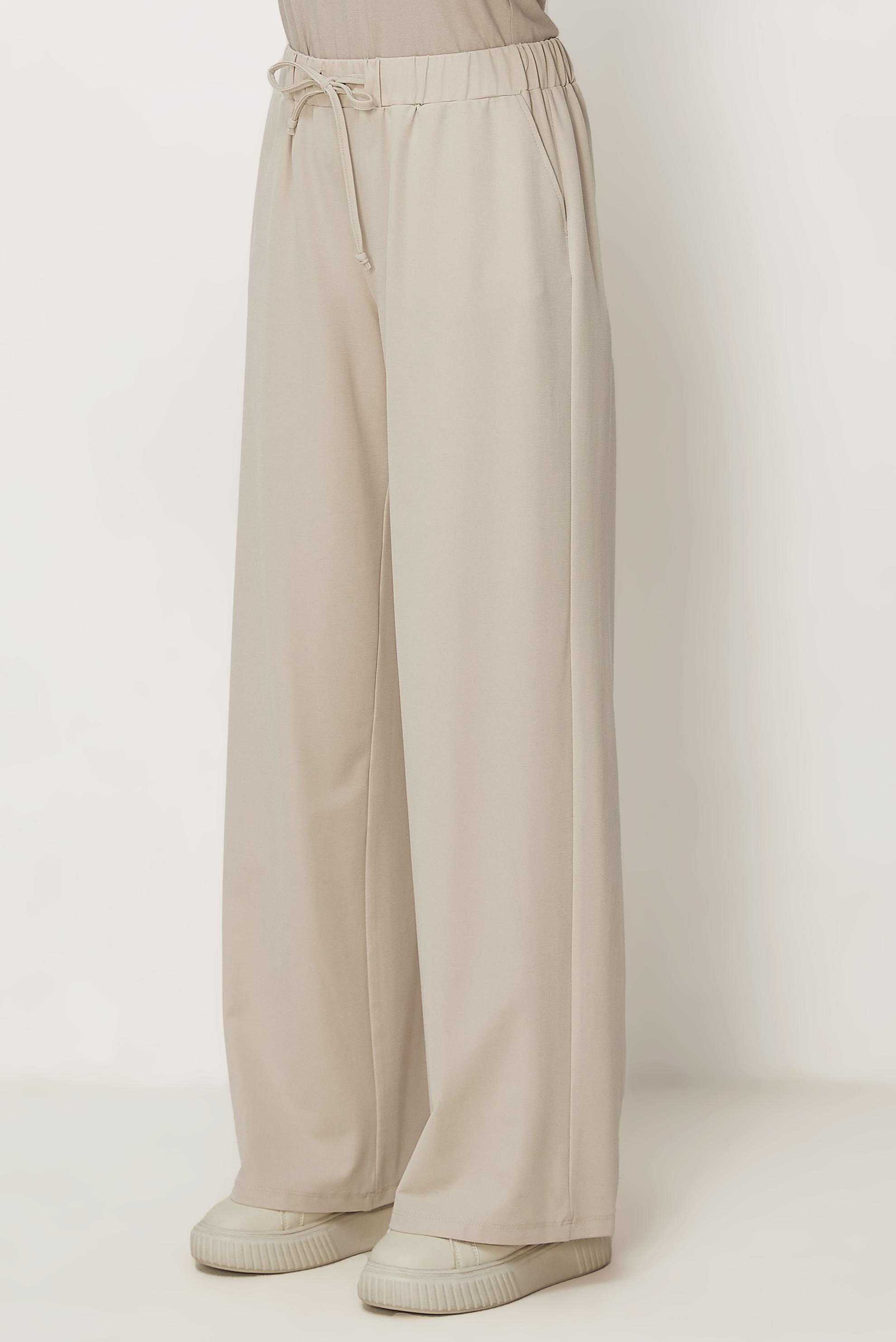 Tesettür giyim BEJ MODAL GENİŞ PAÇA PANTOLON 70973