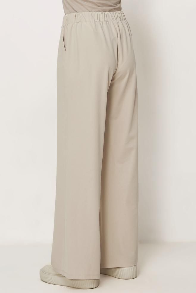 Hijab-Kleidung BEIGE MODALE HOSE MIT WEITEM BEIN 70973 - ALVİNA