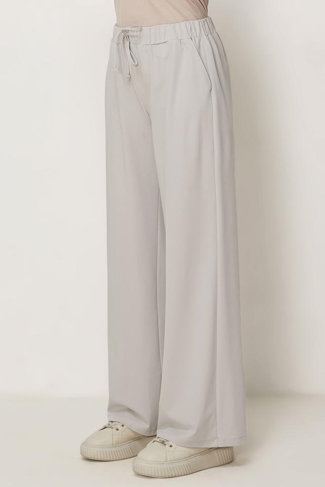 Hijab-Kleidung BEIGE MODALE HOSE MIT WEITEM BEIN 70973 - ALVİNA