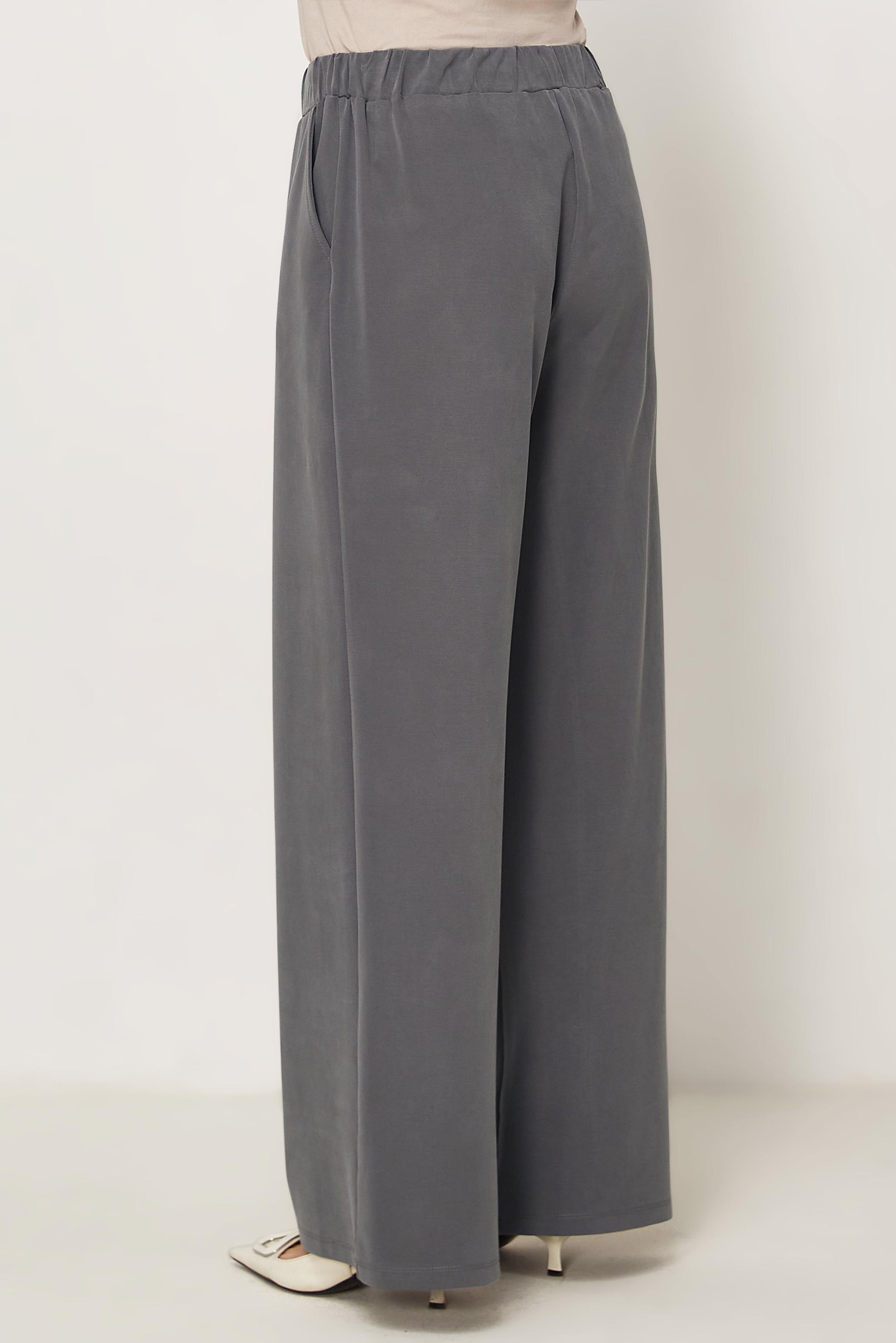 Tesettür giyim GRİ MODAL GENİŞ PAÇA PANTOLON 70973
