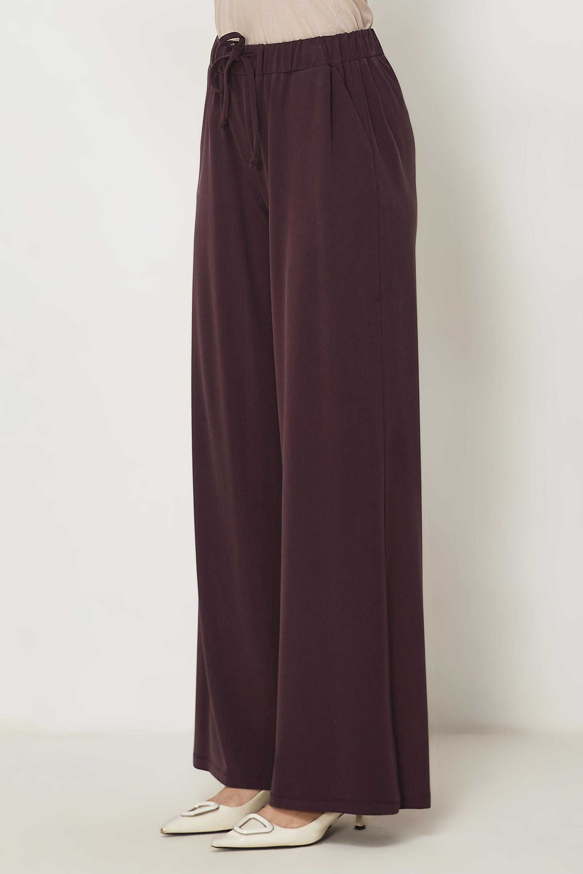 Hijab-Kleidung BURGUND MODALE HOSE MIT WEITEM BEIN 70973