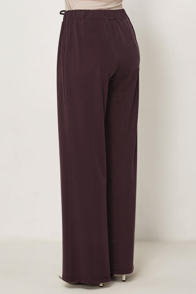 Hijab-Kleidung BURGUND MODALE HOSE MIT WEITEM BEIN 70973 - ALVİNA
