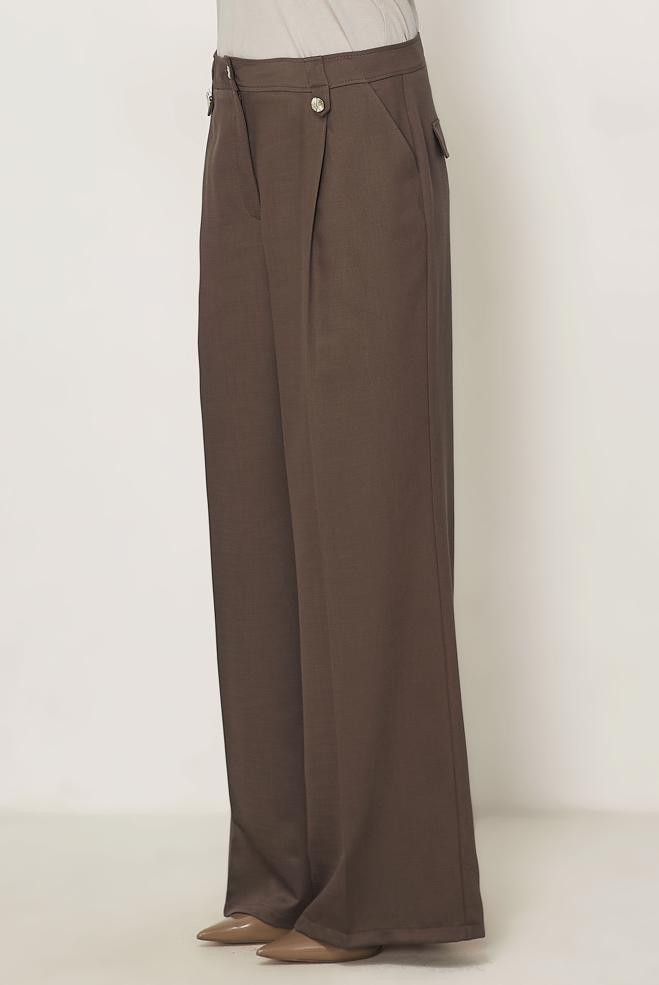 Hijab clothing BROWN WIDE LEG PANTS 70974 - ALVİNA