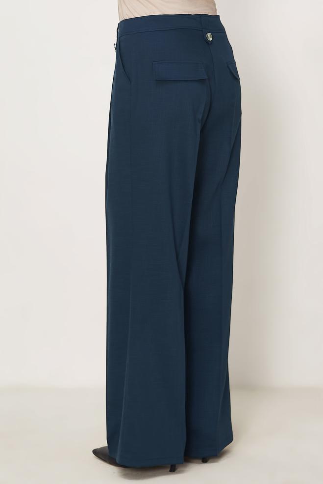 Hijab-Kleidung NAVY BLAU HOSE MIT WEITEM BEIN 70974 - ALVİNA