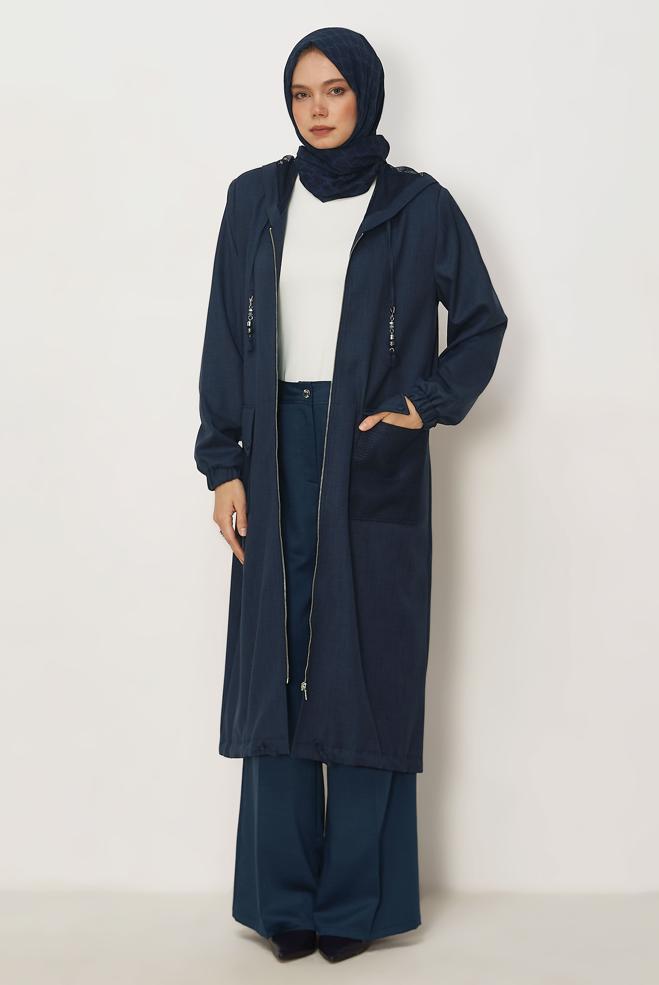 Hijab-Kleidung NAVY BLAU HOSE MIT WEITEM BEIN 70974 - ALVİNA