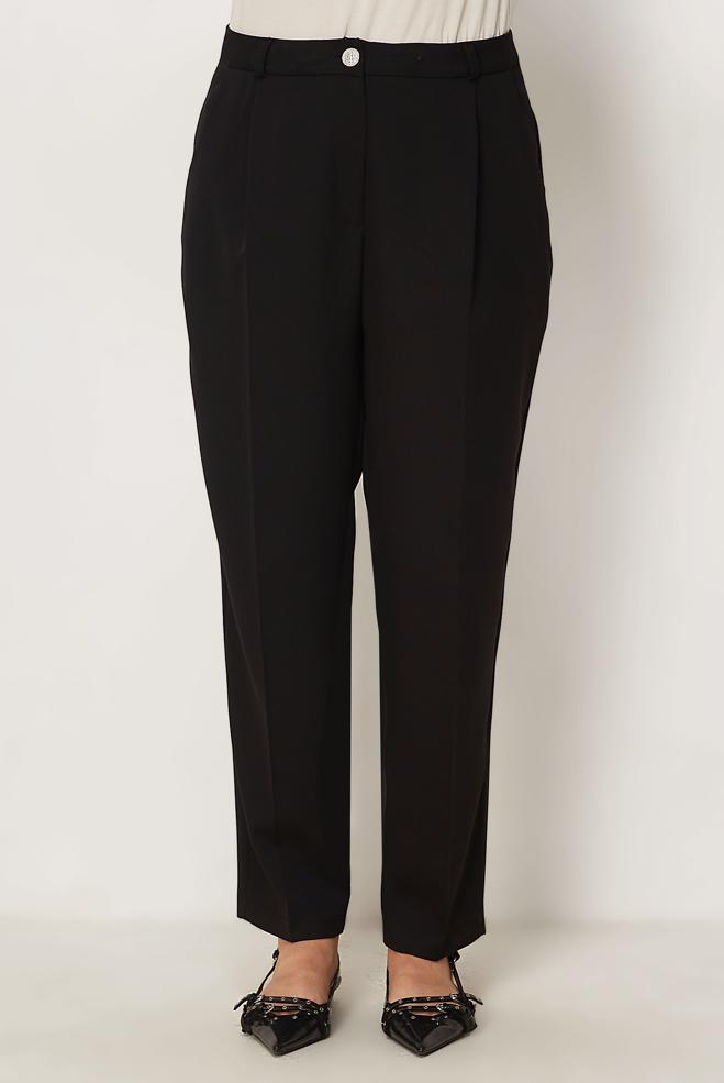 Hijab-Kleidung SCHWARZ KAROTTENHOSE 70975 - ALVİNA