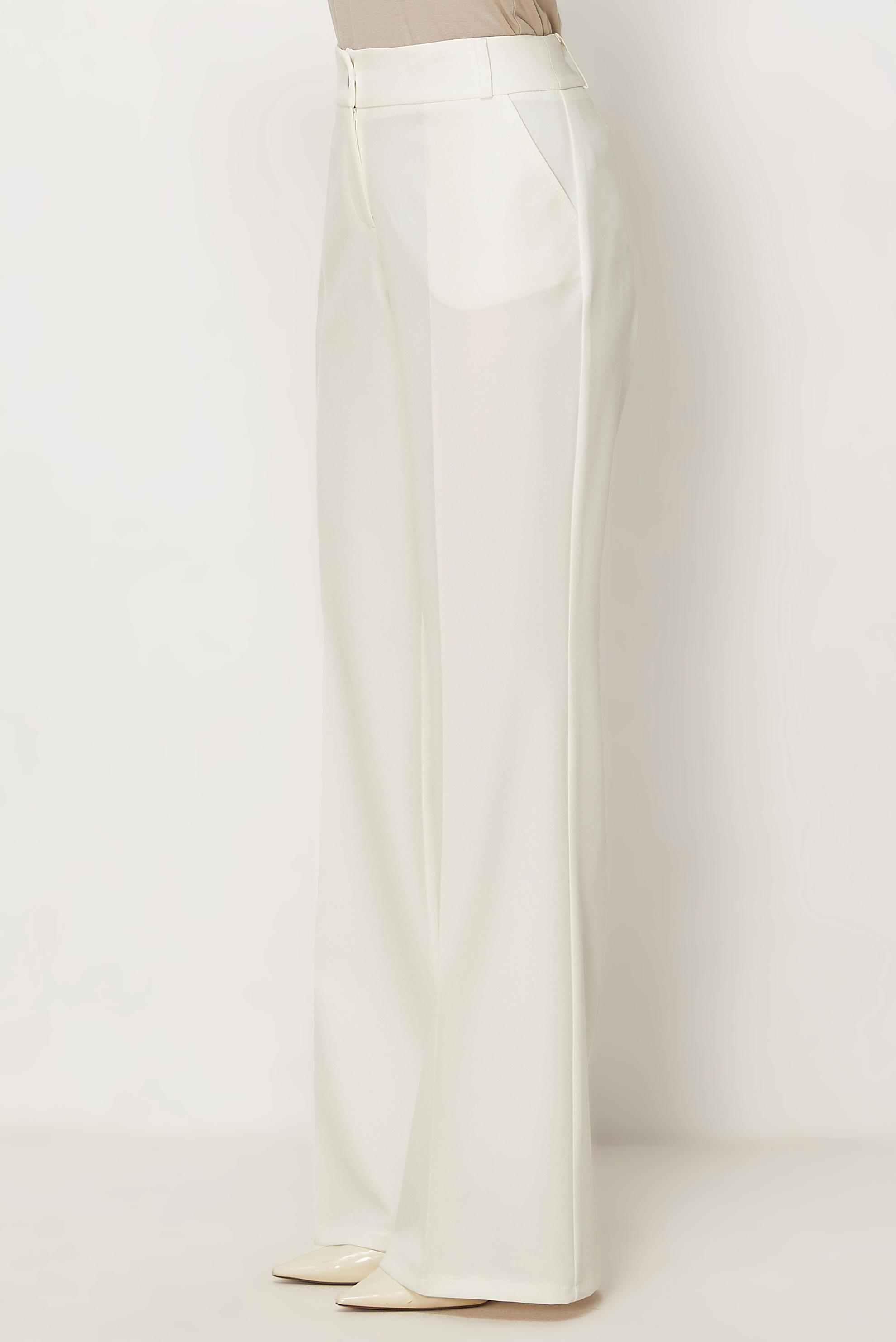 Tesettür giyim BEYAZ İSPANYOL PAÇA KUMAŞ PANTOLON 70976