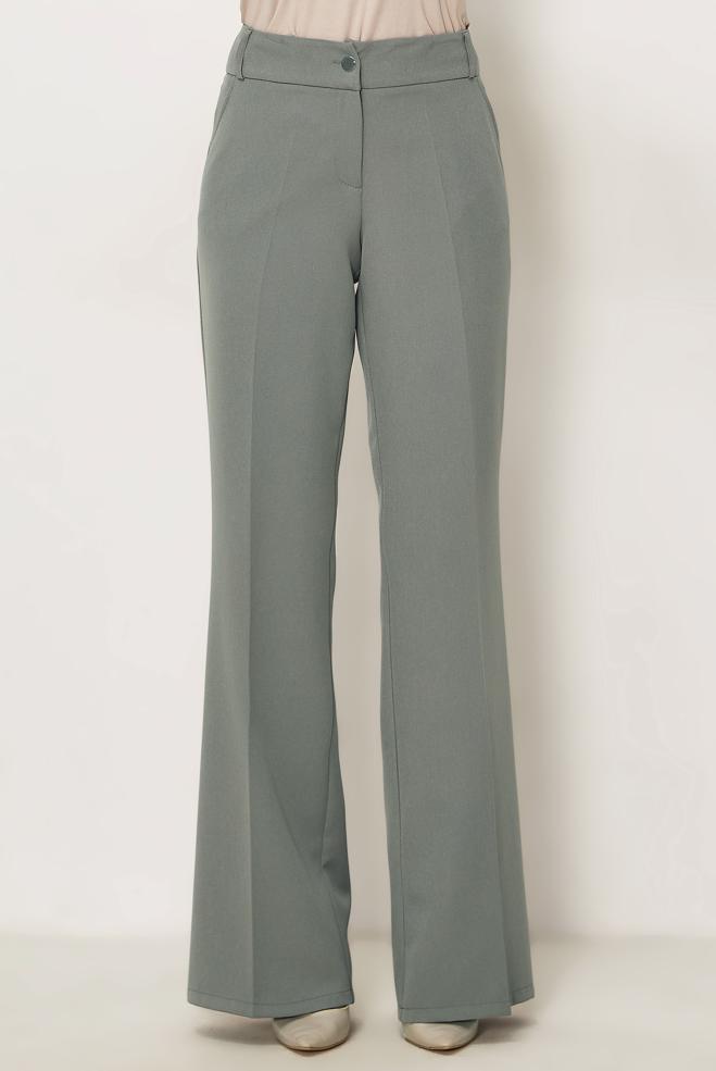 Hijab-Kleidung GRAU SCHLAGHOSE 70976 - ALVİNA