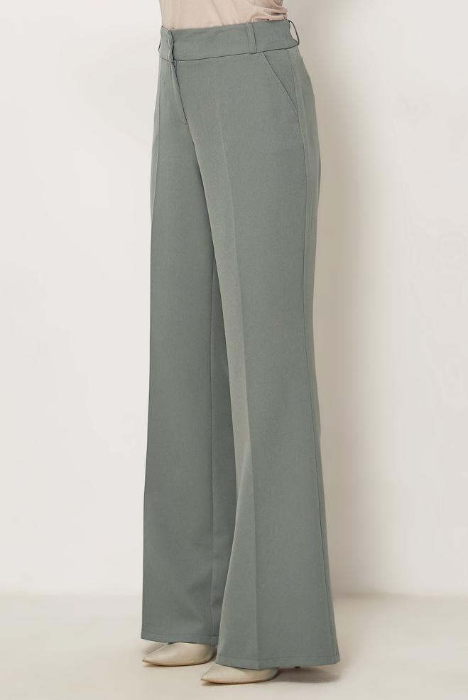 Hijab-Kleidung GRAU SCHLAGHOSE 70976 - ALVİNA