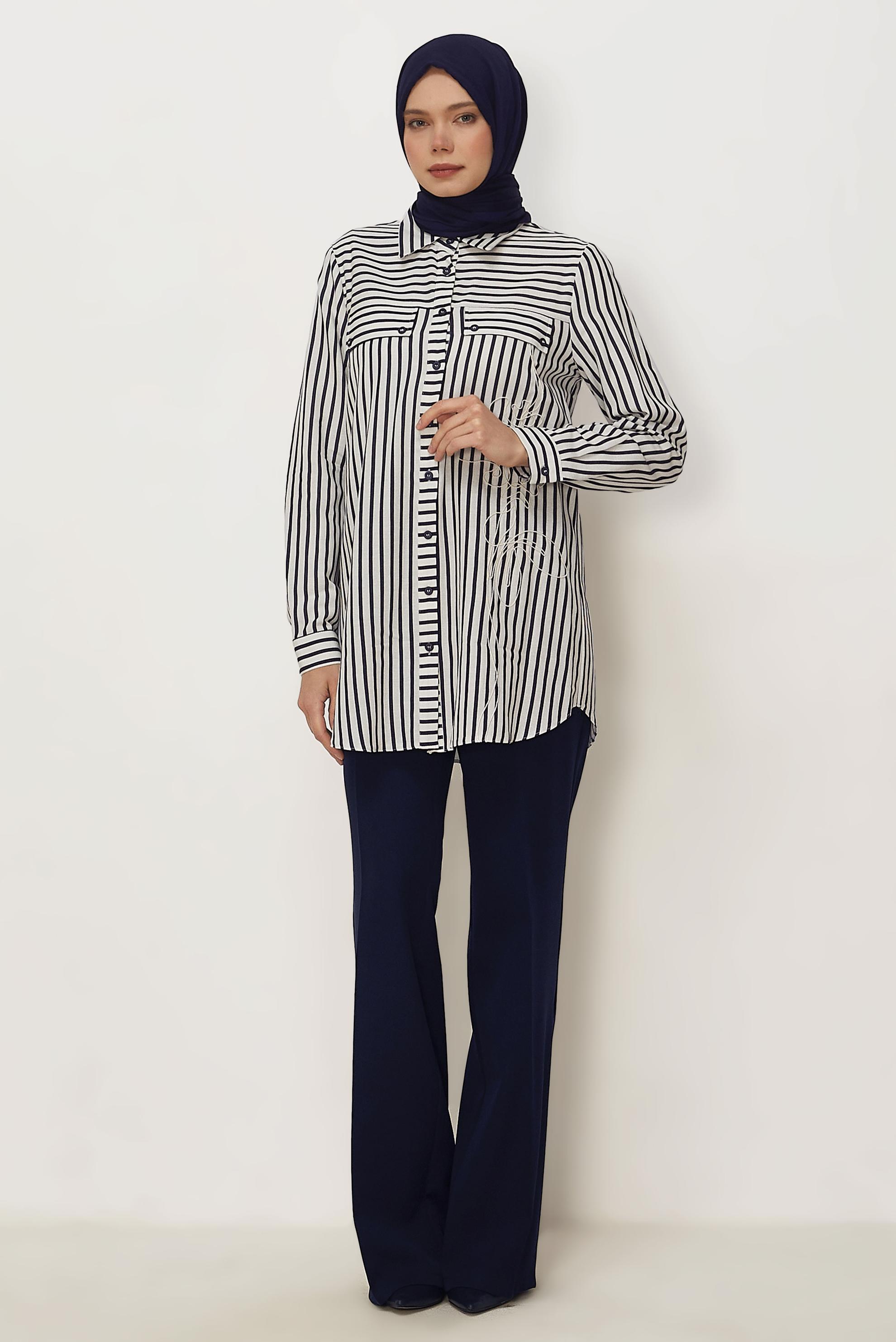 Hijab clothing NAVY BLUE FLARE PANTS 70976