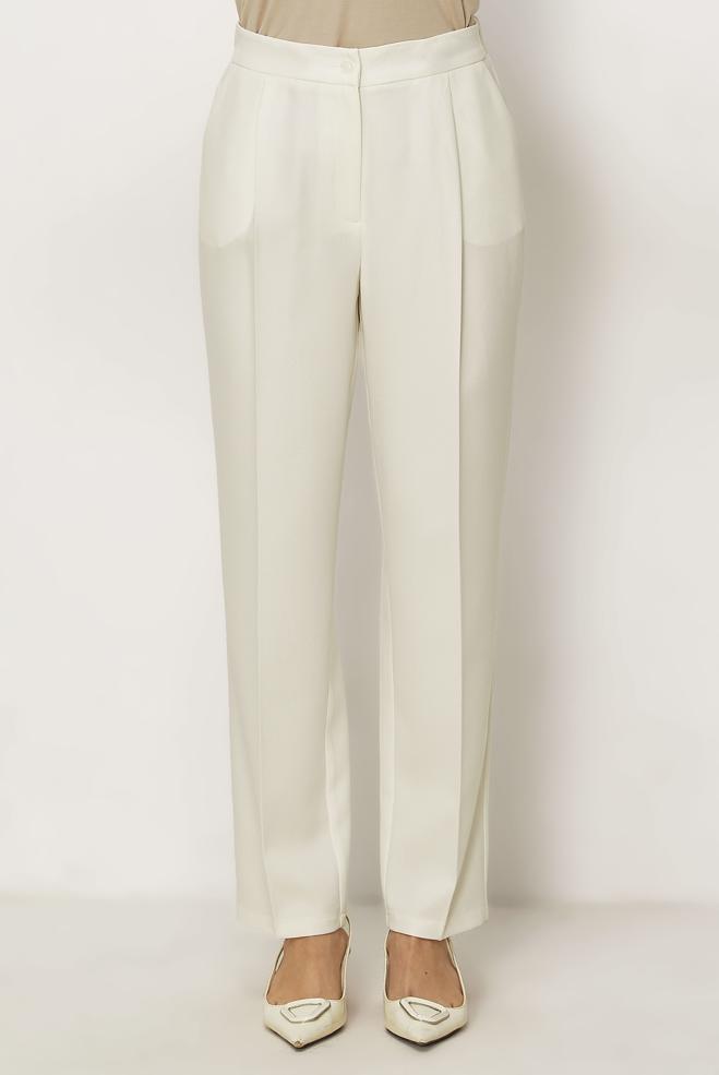 Hijab clothing WHITE CARROT-CUT PANTS 70977 - ALVİNA