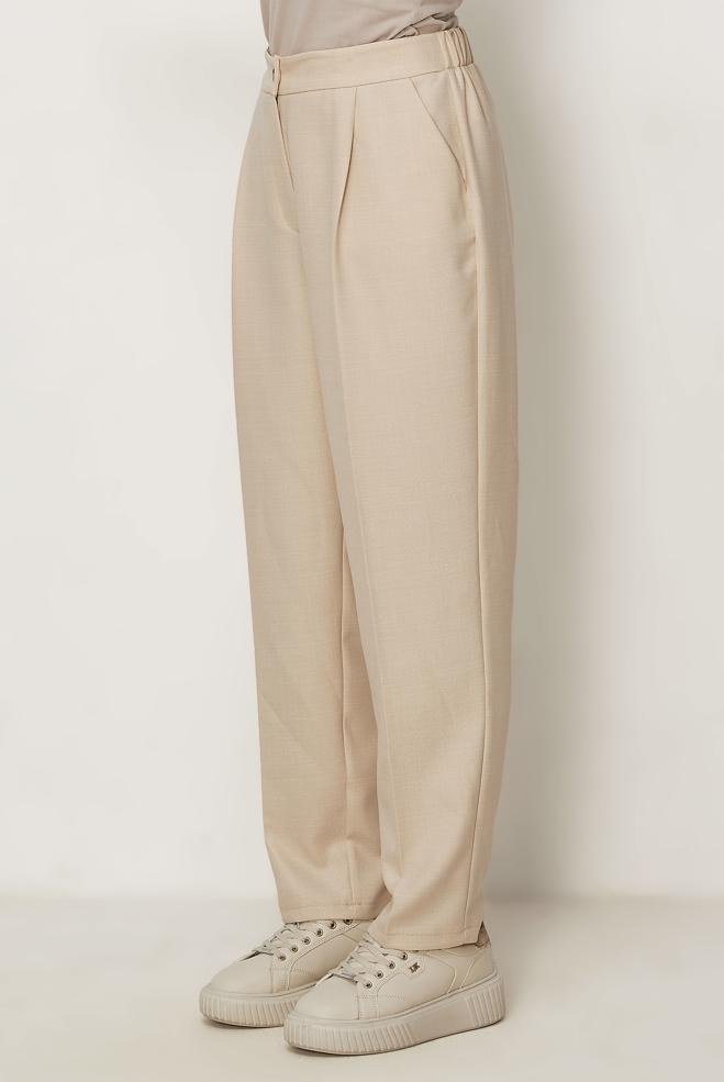 Hijab clothing ECRU CARROT-CUT PANTS 70977 - ALVİNA