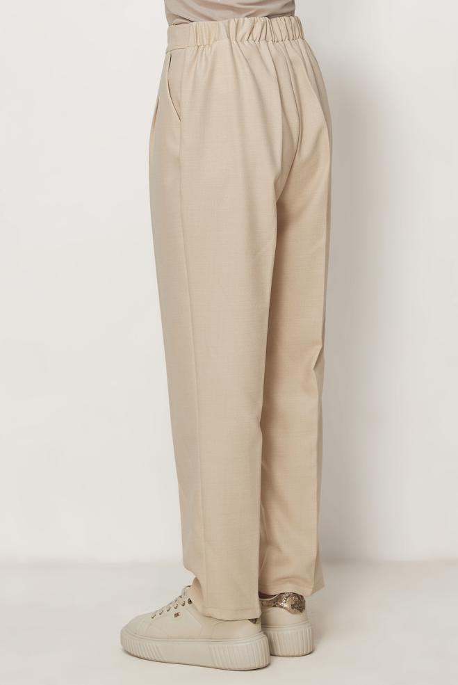 Hijab clothing ECRU CARROT-CUT PANTS 70977 - ALVİNA