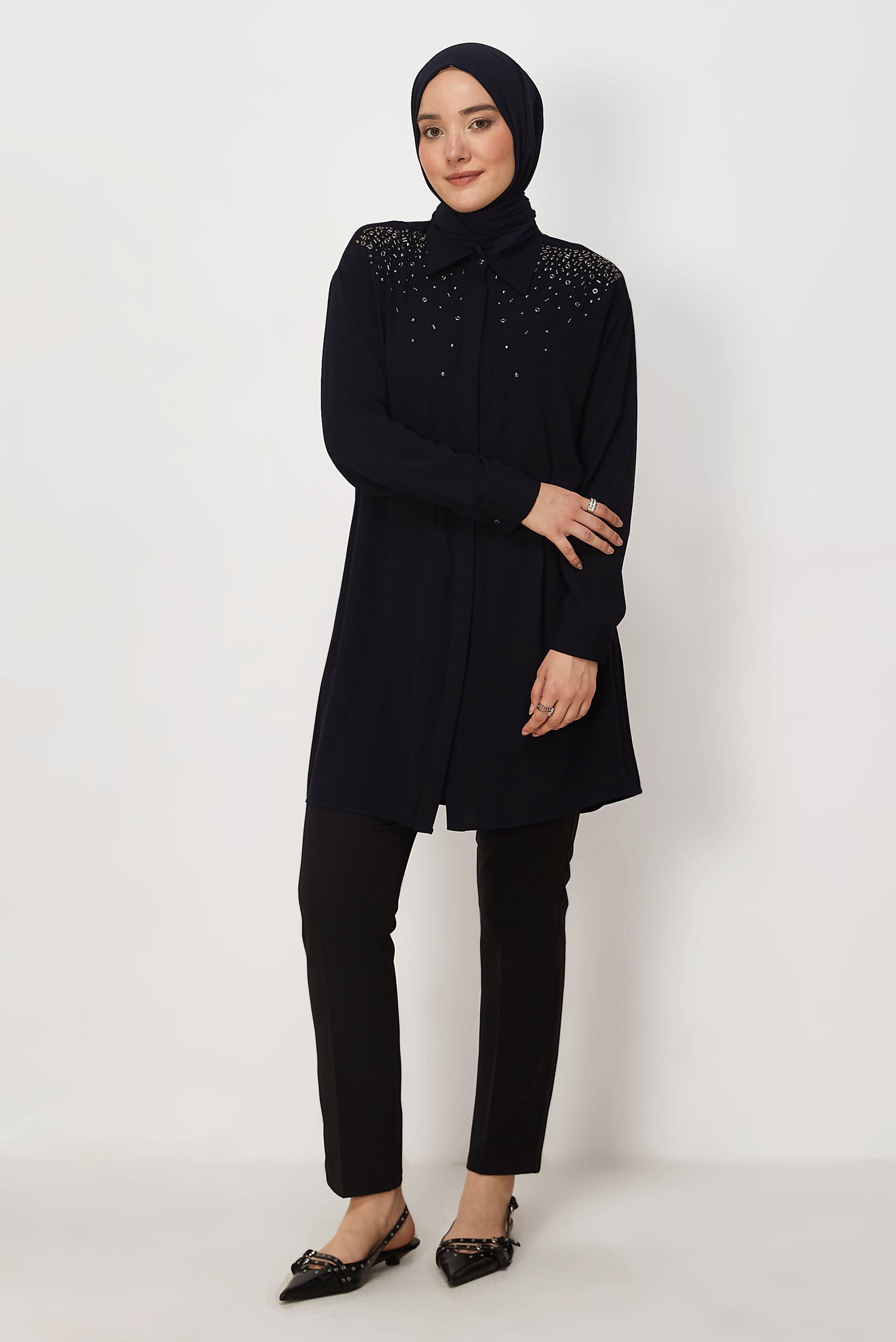 Tesettür giyim SİYAH DÜZ KESİM PANTOLON 70979