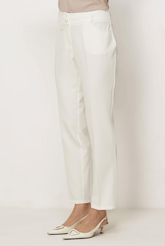 Hijab clothing WHITE STRAIGHT CUT PANTS 70979 - ALVİNA